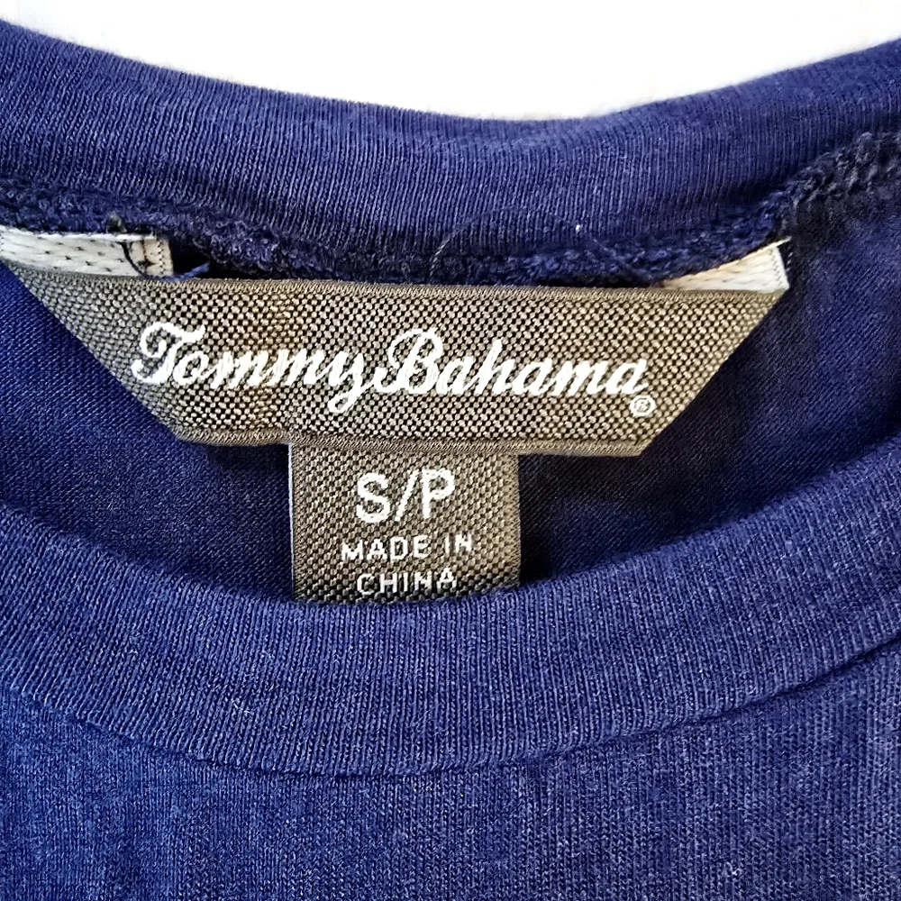 Tommy Bahama Women's Striped Pink Navy Sleeveless Top Size Small Silk Outdoors - Picture 3 of 13